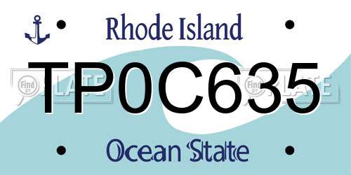 TP0C635 Rhode Island License Plate