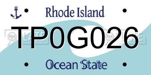TP0G026 Rhode Island License Plate