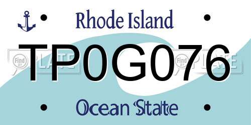 TP0G076 Rhode Island License Plate