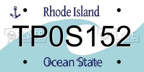TP0S152 Rhode Island License Plate