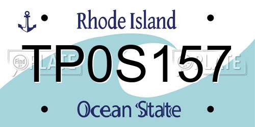TP0S157 Rhode Island License Plate