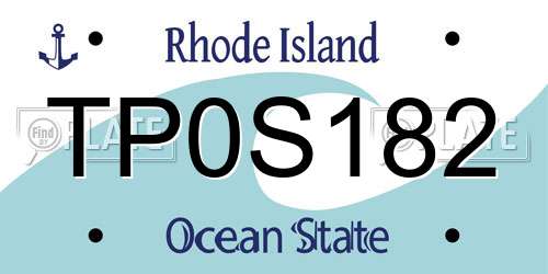 TP0S182 Rhode Island License Plate