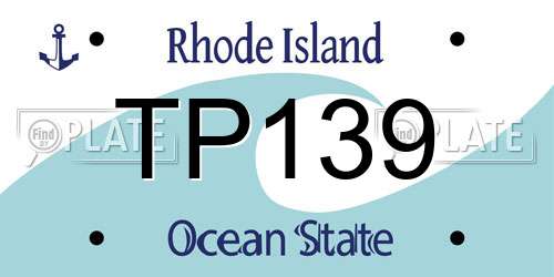 TP139 Rhode Island License Plate