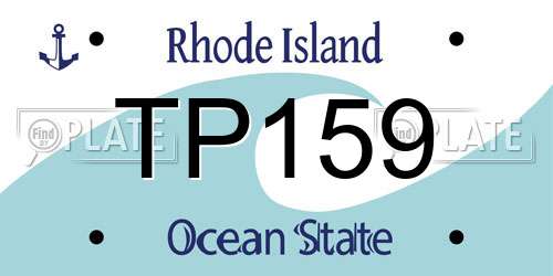 TP159 Rhode Island License Plate