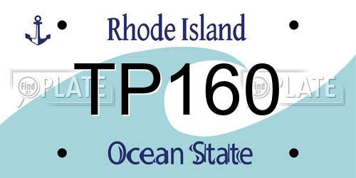 TP160 Rhode Island License Plate