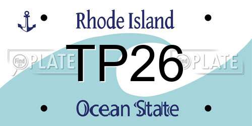 TP26 Rhode Island License Plate