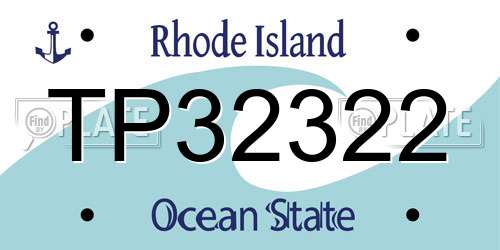 TP32322 Rhode Island License Plate