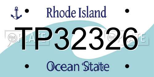 TP32326 Rhode Island License Plate