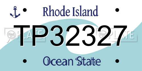 TP32327 Rhode Island License Plate