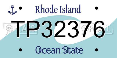 TP32376 Rhode Island License Plate