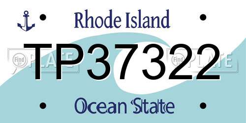 TP37322 Rhode Island License Plate