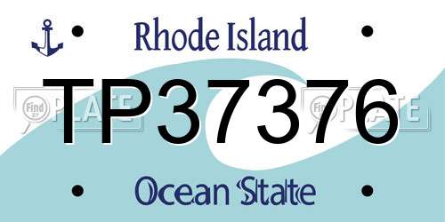 TP37376 Rhode Island License Plate