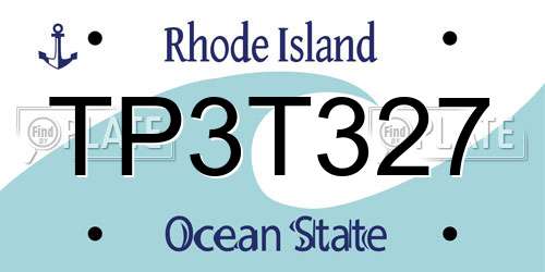TP3T327 Rhode Island License Plate