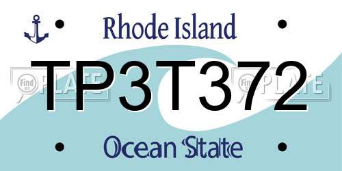 TP3T372 Rhode Island License Plate