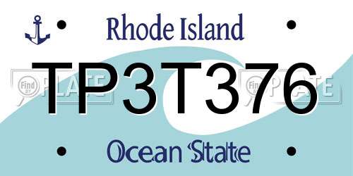 TP3T376 Rhode Island License Plate