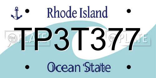 TP3T377 Rhode Island License Plate