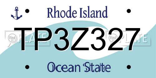 TP3Z327 Rhode Island License Plate