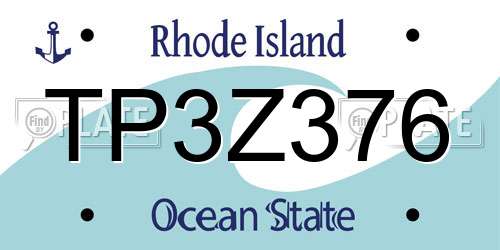TP3Z376 Rhode Island License Plate
