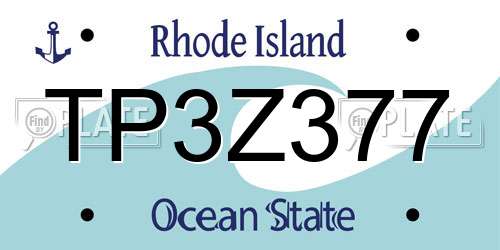 TP3Z377 Rhode Island License Plate