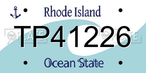TP41226 Rhode Island License Plate