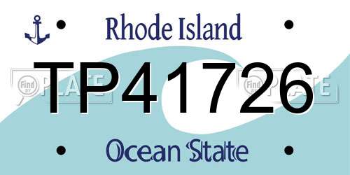 TP41726 Rhode Island License Plate