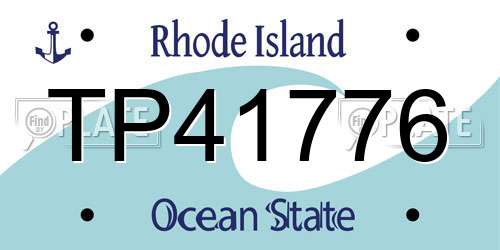 TP41776 Rhode Island License Plate