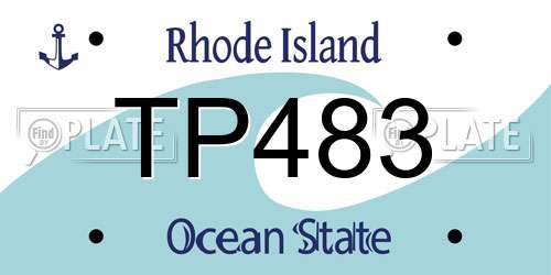TP483 Rhode Island License Plate