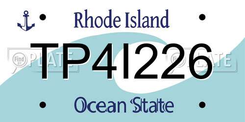 TP4I226 Rhode Island License Plate