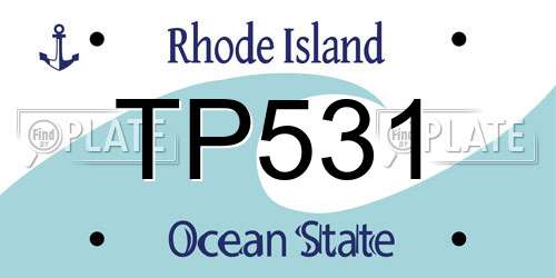 TP531 Rhode Island License Plate