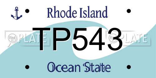 TP543 Rhode Island License Plate