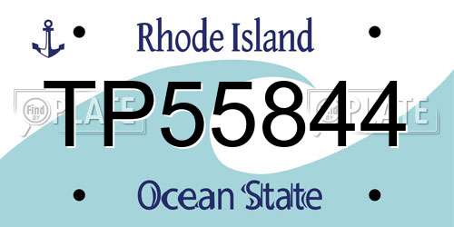 TP55844 Rhode Island License Plate