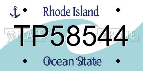 TP58544 Rhode Island License Plate