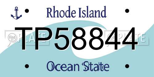 TP58844 Rhode Island License Plate
