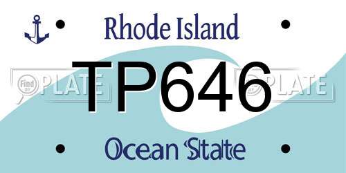 TP646 Rhode Island License Plate