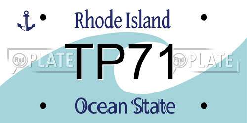TP71 Rhode Island License Plate