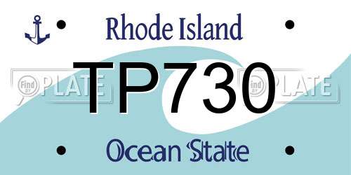 TP730 Rhode Island License Plate