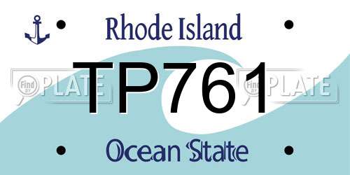 TP761 Rhode Island License Plate