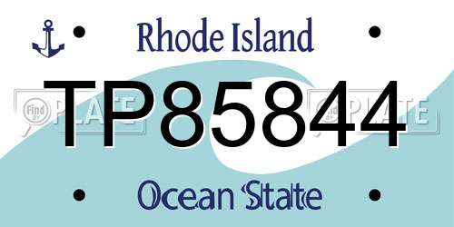 TP85844 Rhode Island License Plate