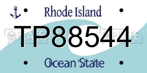 TP88544 Rhode Island License Plate