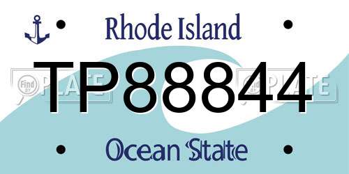 TP88844 Rhode Island License Plate