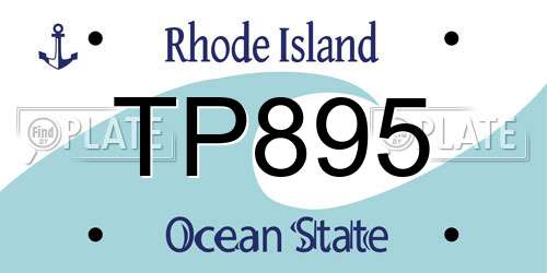 TP895 Rhode Island License Plate