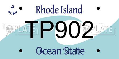TP902 Rhode Island License Plate