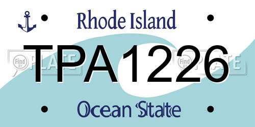 TPA1226 Rhode Island License Plate