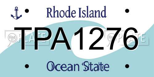 TPA1276 Rhode Island License Plate