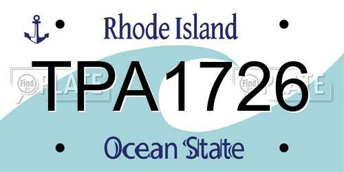 TPA1726 Rhode Island License Plate