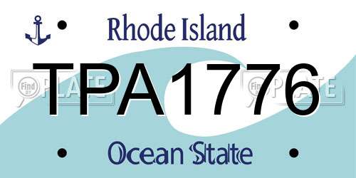TPA1776 Rhode Island License Plate