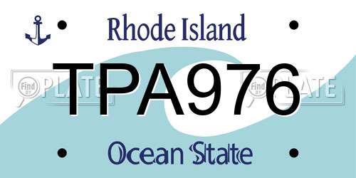 TPA976 Rhode Island License Plate