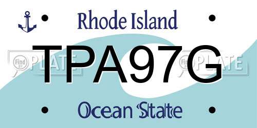 TPA97G Rhode Island License Plate