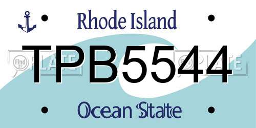 TPB5544 Rhode Island License Plate