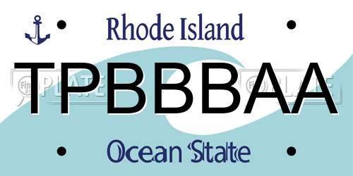 TPBBBAA Rhode Island License Plate